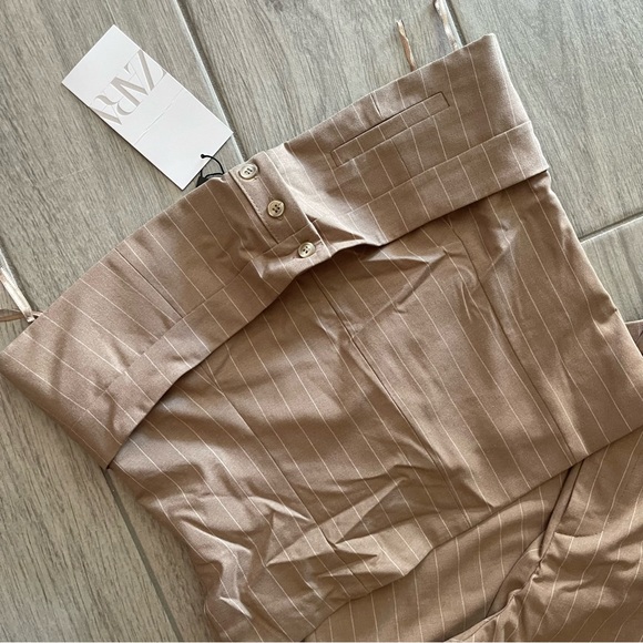 Zara | NWT! SET! Stripe Strapless Top & Trouser Pant Size: Large - Picture 3 of 8